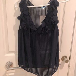 Navy Satin Camisole Anthropologie